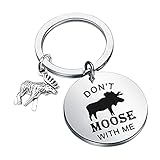 Lywjyb Birdgot Don't Moose With Me Keychain Funny Design Moose Gift (Don't Moose ky)