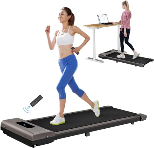 Bigzzia Cintas de Correr Walking Pad Caminadora Eléctrica Plegable 10 km/h,2.5HP-Superficie Extra Grande de 42 cm-Control Remotoy Pantalla LCD - Estructura Reforzada-Peso Máximo de 265 LB (Gris)