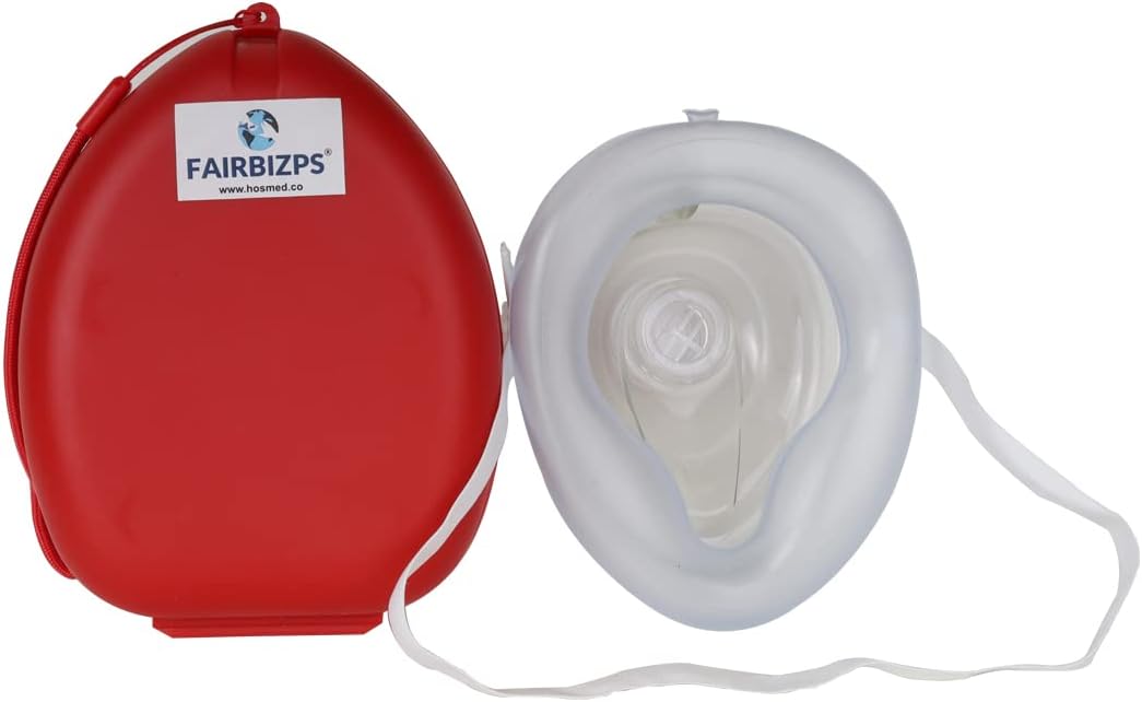 Pocket CPR Resuscitator Mask With Hard Case For Adults | Detachable Single Valve Rescue Mask Kit With Wrist Strap