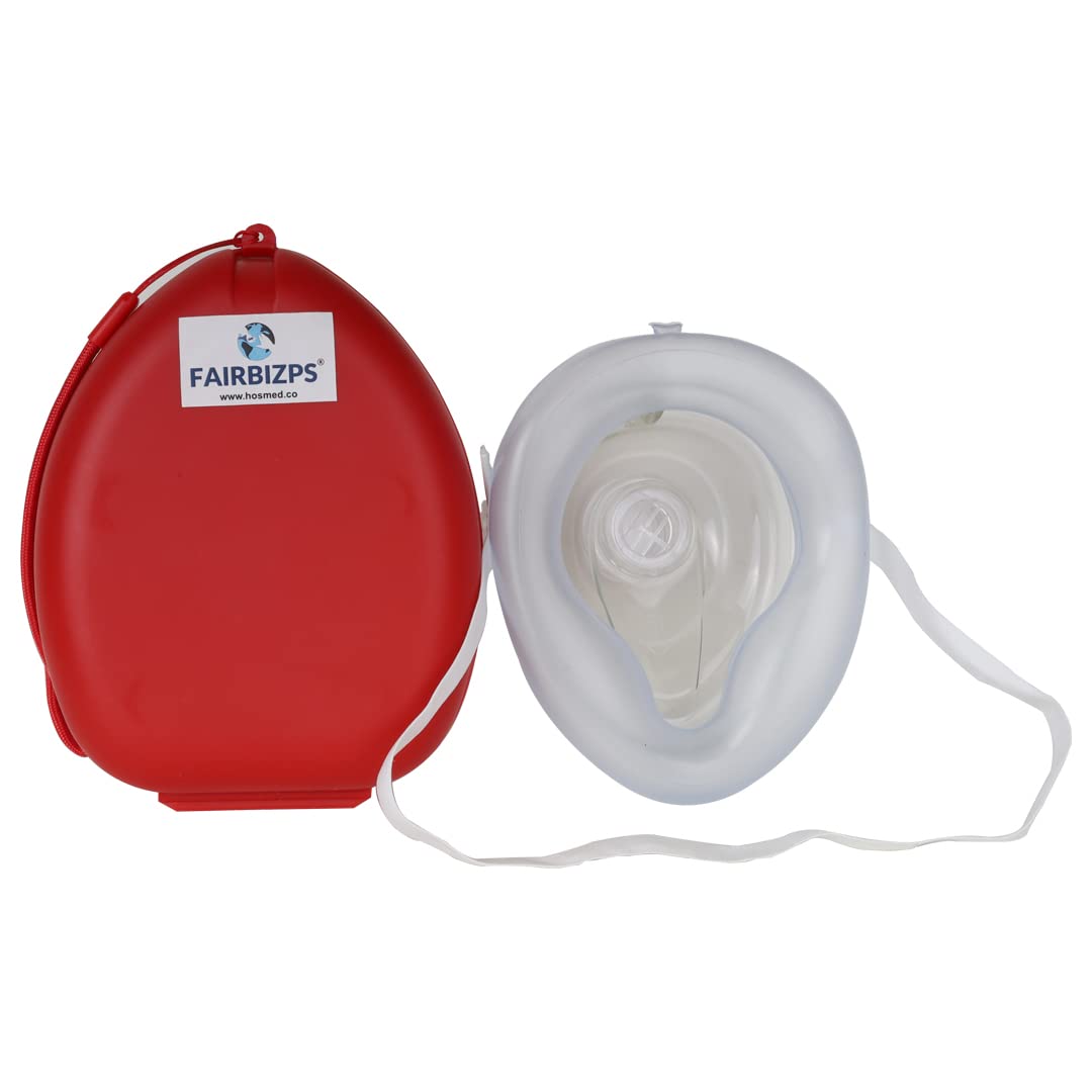 Pocket CPR Resuscitator Mask With Hard Case For Adults | Detachable Single Valve Rescue Mask Kit With Wrist Strap