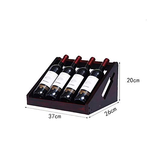 Soporte para vino de madera maciza para 4 botellas miniatura 2