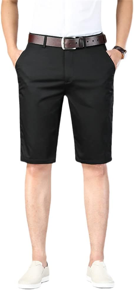 Mens Casual Classic Golf Short Summer Casual Knee Length Shorts Khaki Gray