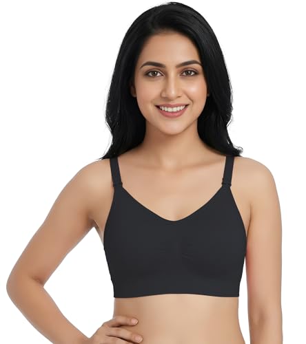 Image of DClub Comfort Revolution Seamless Bra -Easy lite Full-Coverage Wireless Everyday Bra with Soft Comfort with Removable Pad.