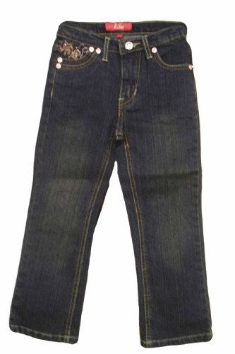 Little Girls Embroidery Stretch Dark Denim Jeans ~ Size 4
