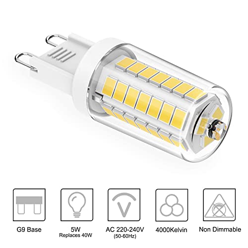 Eco.Luma Lampadine LED G9 Bianco Naturale 4000K