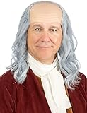 Bettecos Old Man Bald Wig for Mens Cosplay Halloween Party Wigs | Short Wavy Colonial Costume Synthetic Hair Wigs