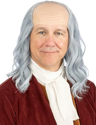 Bettecos Old Man Bald Wig for Mens Cosplay Halloween Party