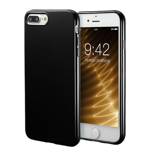 iPhone 7 Plus Black Case/iPhone 8 Plus Black Case, technext020 Shockproof Ultra Slim Fit Silicone TPU Soft Gel Rubber Cover Shock Resistance Protective Back Bumper for iPhone 7 Plus/iPhone 8 Plus