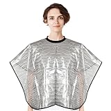 AUEAR, Barber Haircut Cape Beauty Salon Makeup Bibs Hair Dye Waterproof Capes Shorty Smock for Hair Stylist Hair Cutting Color (Clear)
