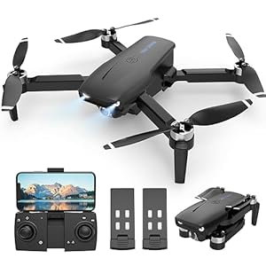 LMRC-12 Drone with 1080p UHD Camera for Adults Beginner, Foldable 2.4GHz FPV Drone, Less than 249g, RC Quadcopter Toys Gifts with Brushless Motor, Altitude Hold, 2 Batteries, Black