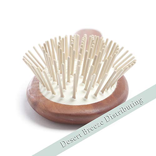 Natural Wood Bristle Hair Brush, Gentle Massage, Pear Wood Handle, Made In Germany, Model Pww, For All Hair Types, Rounded Wood Pins, Anti-Static #TOP2