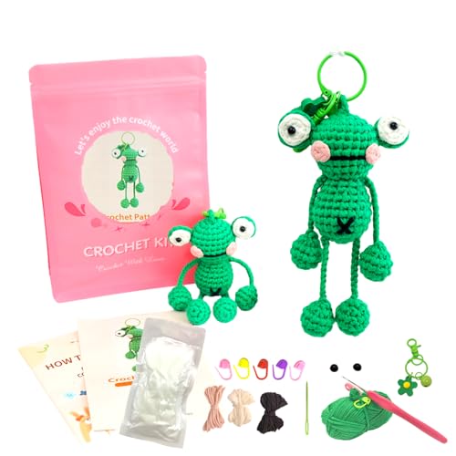 minimal beee Beginner Crochet Kit for Frog Keychain- Complete DIY...