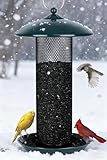 Gtongoko Finch Bird Feeders for Outdoors 2.5 LB Capacity Squirrel Proof Metal Tube Bird Feeders Thistle & Nyjer Seed Hanging Feeder, Green