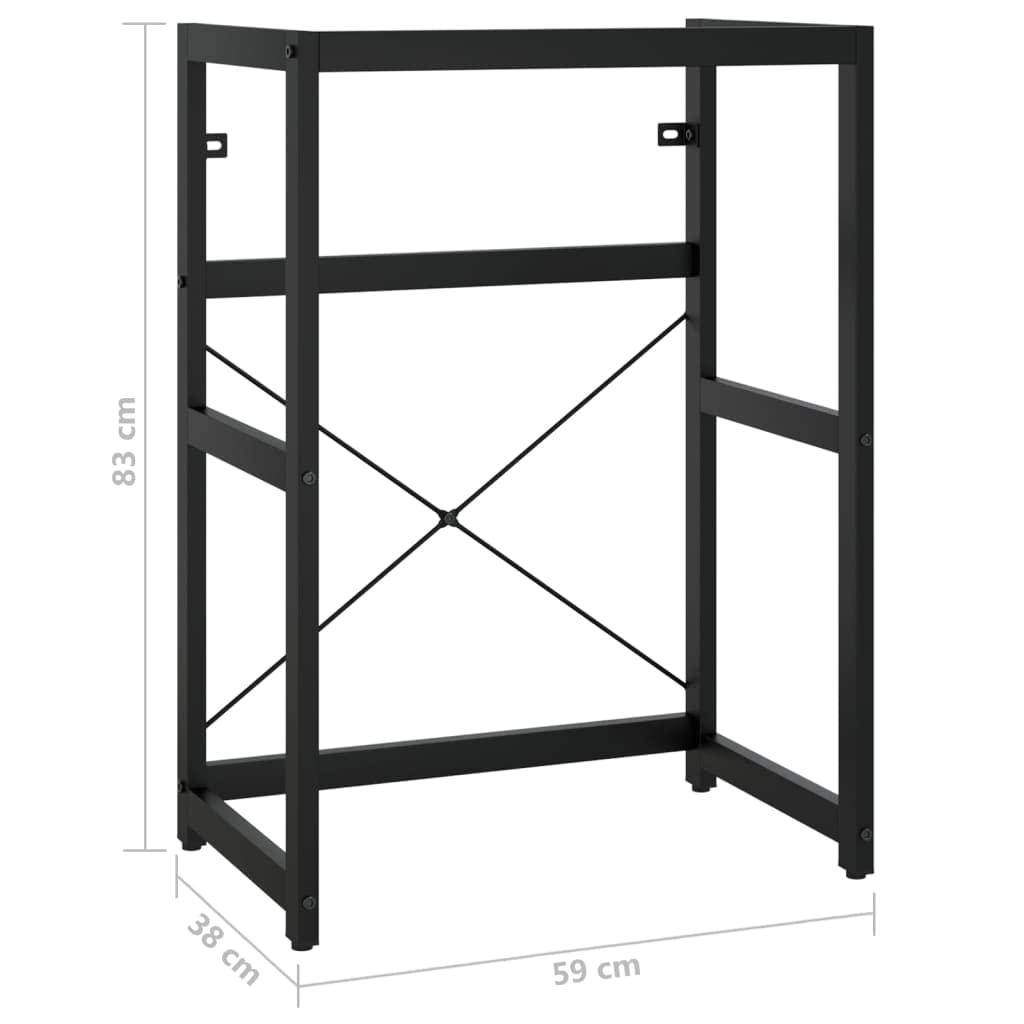 vidaXL Estructura de Lavabo Cuarto de Baño Soporte Aseo Lavamanos Inodoro Fregadero Almacenamiento Muebles de Hierro Negro 59x38x83 cm