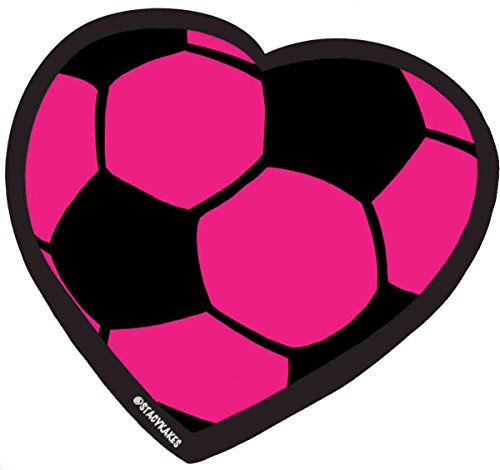 Autocollant cœur foot rose étanche pour support lisse et auto