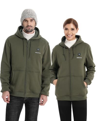 Image of Venustas Unisex Heated Hoodie with Battery, Full-Zip Heated Jacket for Women and Men
