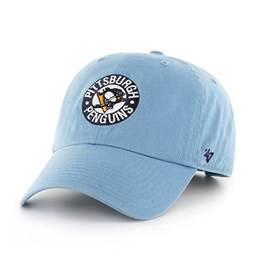 Men's Pittsburgh Penguins Vintage 1968 Logo Clean Up Adjustable Hat - One Size Blue