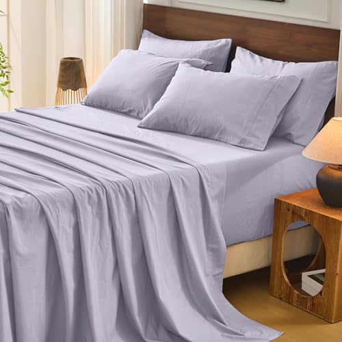 Image of Bedlifes 100% French Linen King Bedding Set - 18-24 inch Extra Deep, 6-Piece | Soft & Durable, Breathable & Cooling, Flax Linen Sheet, OEKO-TEX Certified, Moisture Wicking, Easy Care, Machine Washable