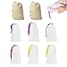 Produktbild LYTIVAGEN 2 Stück Baumwolle Seifenbeutel Sisal Seifensäckchen Seife Mesh Tasche 6 Stück Nylon Seifennetz Natur Seifentasche Seifenrestebeutel zum aufschäumen und trocknen der Seife