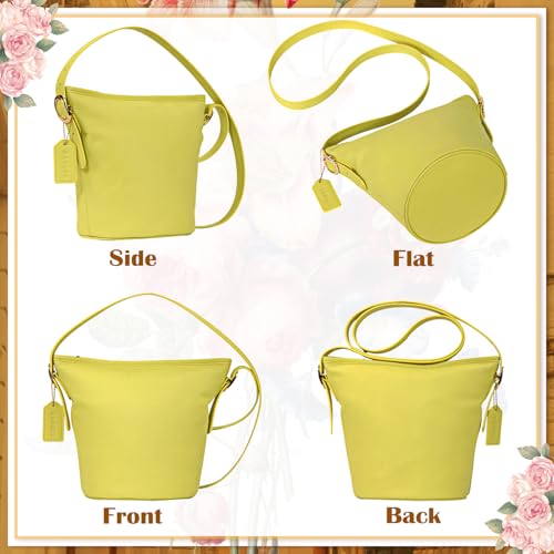Image of Banuce Fashion Small Leather Crossbody Shoulder Bag for Women Lightweight Satchel Purse and Hobo Handbags Yellow