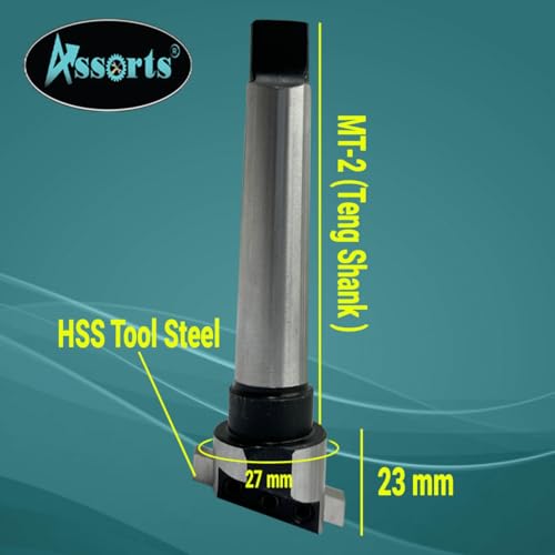Image of MT-2 Mini Fly Cutter Head Diameter 27 mm (Teng Style) with HSS Tool Steel (1 /4 inch x 1 /4 inch x 1-1 /2 inch) - Watchmaking Arbor 2 Morse Taper Teng Style