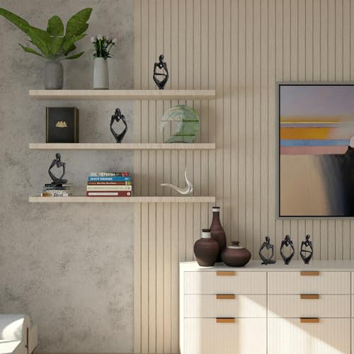 Miniatura 6 de Aoogon 3 Figuras De Arte Abstracto, Estatuas Decorativas, Escultura De Pensador, Adornos Para Sala De Estar, Estantería, Mesa De Comedor, Oficina Negro