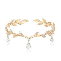 SHUOHONG Diademe Femme Elfique, Tiara Cristal Couronne, Rétrocouronne Princesse, Accessoires Cheveux Mariage pour Concours de Mariée Proms de Mariage Princesse Parties Anniversaire Crown (Or)