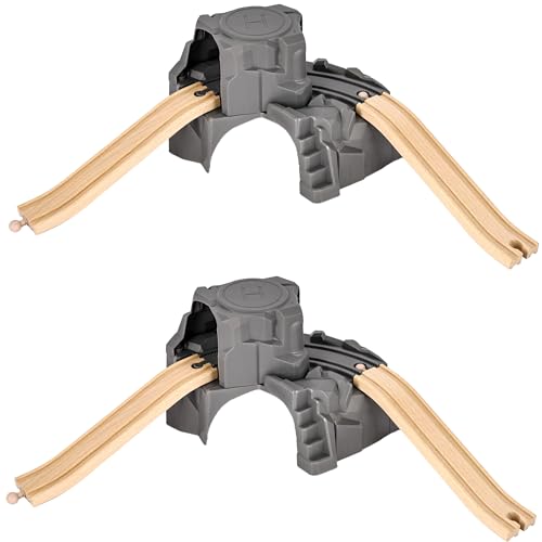 6 Pack Train Cave Tunnel Train Track Wooden Train Railway Ascending Tracks Wood Track Accessories Train Track Expansion Packs Compatible with All Major Wooden Railways