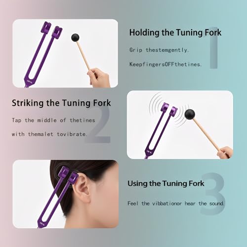 Image of 128 hz Weighted Tuning Fork for Healing Tone Therapy Purple | 128hz Sound Healing Instruments Chakra Meditation Tools Diapasones Terapeuticos Aluminum Alloy Tuning Fork