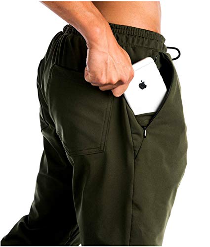 TBMPOY Calça masculina esportiva de corrida afunilada, 03 Green, 30
