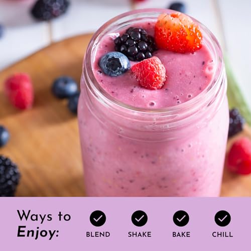 Image of JUST INGREDIENTS Mountain Berry Protein Powder - 30-Serving Blend with 100% Grass-Fed Whey & Organic Plant Proteins - Mixed Berry Flavor with Real Fruit - Supports Muscle Recovery, Energy*