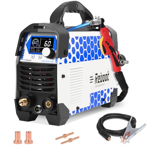 Reboot 60A Plasmaschneider 230V IGBT | PT31 Rolle für Einfacheres Schneiden, 2T/4T Funktion, 18mm Max Schneidtiefe für Edelstahl Aluminium Kupfer,RBC6000 PRO