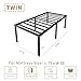 HOBINCHE 18 Inch Metal Twin Bed Frame No Box Spring Needed - Easy Assembly Heavy Duty Noise Free Narrow Bedframes - Single Black Basic Steel Slats Platform with Storage
