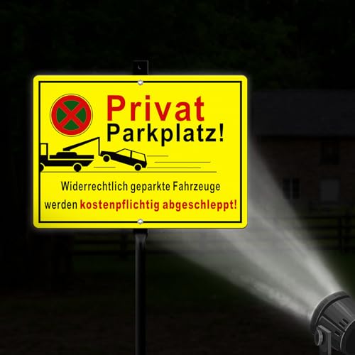 Privatparkplatz Schild Sinmao XL für Parkverbot mit Pfosten