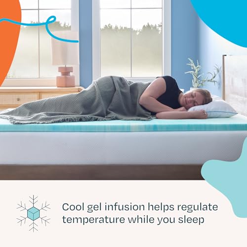 Linenspa 2 Inch Swirl Gel Memory Foam Mattress Topper, Twin XL Size - image 2