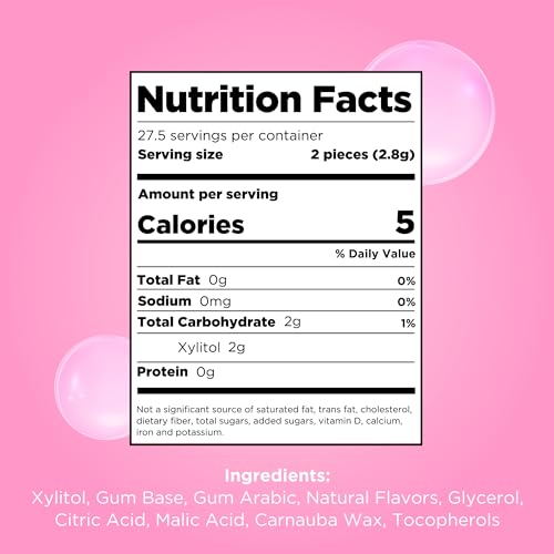 Image of PUR Gum, Bubblegum, Xylitol Gum, No Artificial Flavor, 108 Count (12x9)