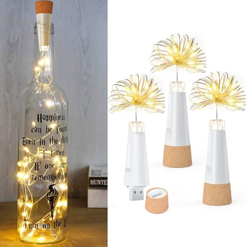 UMIWE Wiederaufladbare LED-Flaschenlichter mit Kork – 2025...