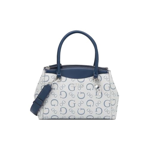 GUESS Off White Printed Westfield Satchel Bag