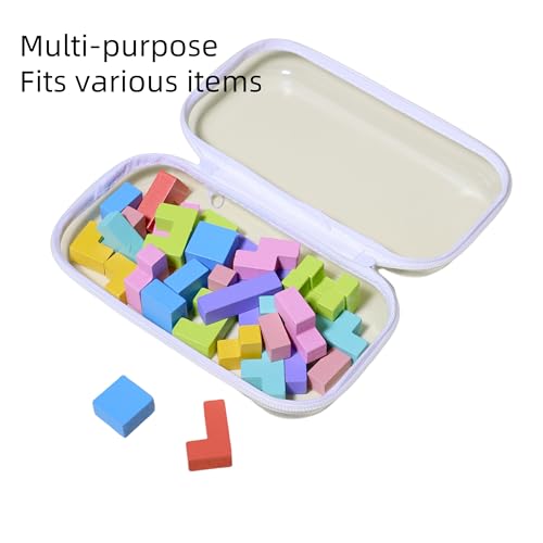 Image of 2-Pack Clear Hard Shell Zipper Case, Large & Small, Transparent, Durable Plastic, Ideal for Building Blocks, Puzzles, Cosmetics, Stationery
