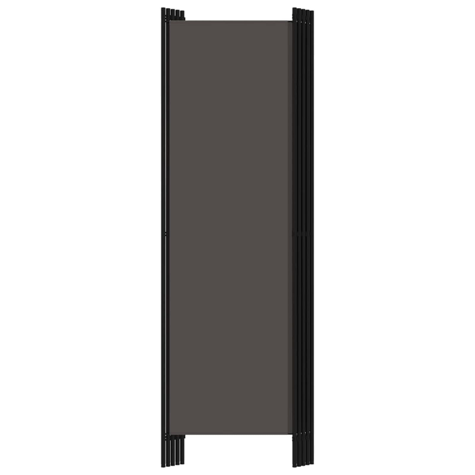 Homgoday Paravento divisorio a 5 pannelli, grigio antracite, 250 x 180 cm, paravento pieghevole, separatore di ambiente, schermo di privacy per soggiorno ufficio giardino