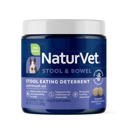 Image of NaturVet Stool Eating Deterrent with Breath Aid for Dogs - 130 Count | Helps Deter Dogs from Eating Stool, Reduces Stool Odor & Supports Healthy Digestion, Chewable Tablets