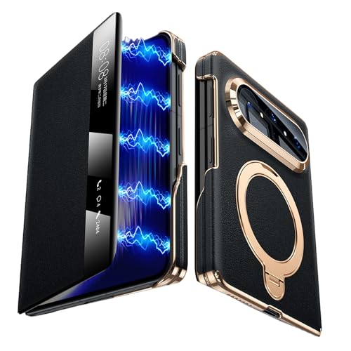 Étui Huawei Pura X Max en cuir véritable anti-rayure fenêtre intelligente