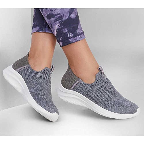 Skechers womens Hands Free Slip Ins Ultra Flex 3.0 Smooth Step Sneaker, Grey, 8.5