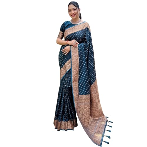 Image of Women's Kanjivaram Soft Silk Banarasi Saree With Blouse Piece | Banarasi Sari For Women | Saree with Blosepiece