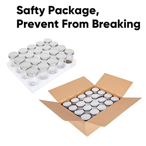 Accguan Mason Jars,Glass Jars With Lids 12 Oz,Canning Jars For Pickles And Kitchen Storage,Wide Mouth Spice Jars With Silver Lids For Honey,Caviar,Herb,Jelly,Jams,Set Of 20 #TOP4