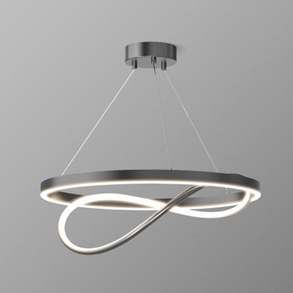 Suspension géométrique noire LED pour salle à manger