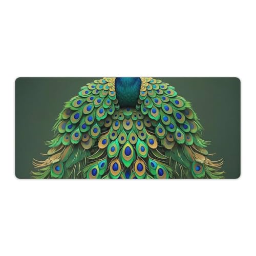 Tapis de souris paon 40 x 90 cm antidérapant pour éviter les glissements sur le bureau de maison