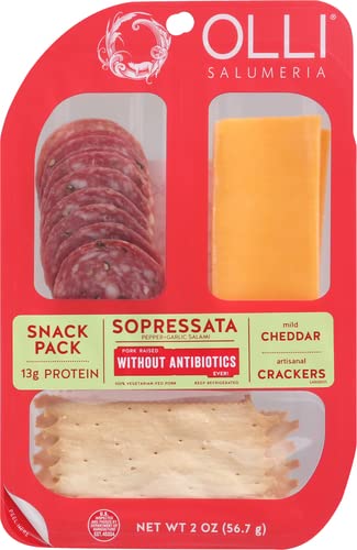 Olli Salumeria Sopressata, Cheddar and Cracker Snack Tray, 2 oz