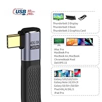 xiwai 8K Flaches, schlankes FPC-Datenkabel, 240 W, Typ-C-USB-C-Stecker auf Stecker, rechtwinklig, USB4, 40 Gbit/s, 100 W, Kabel für Laptop, Handy, 13 cm… – Ansicht 8