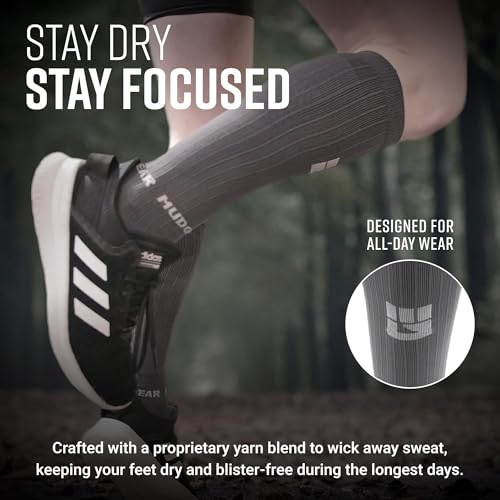 Image of MudGear Graduated Compression Socks, Durable, Sweat-Resistant OCR Performance Socks with Cushioned Footbed, Made in USA
